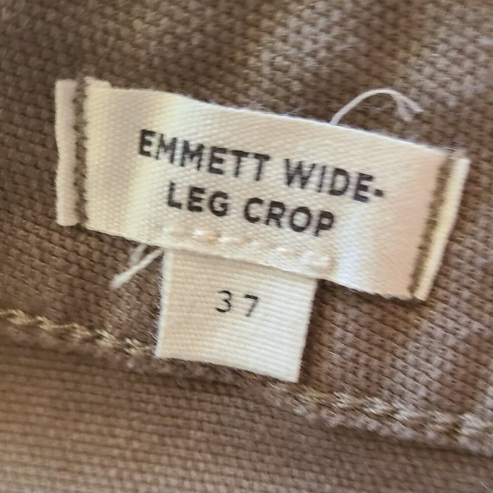 NEW NWT! MADEWELL EMMETT WIDE-LEG CROP PANTS olive green HIGH RISE sz 37 - Picture 7 of 7